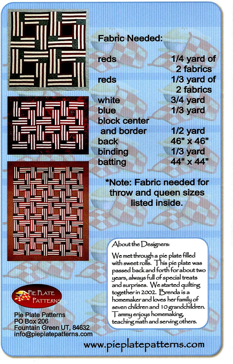 Ut Patterns American Flag Mini Quilt Uncut PATTERN 42x42