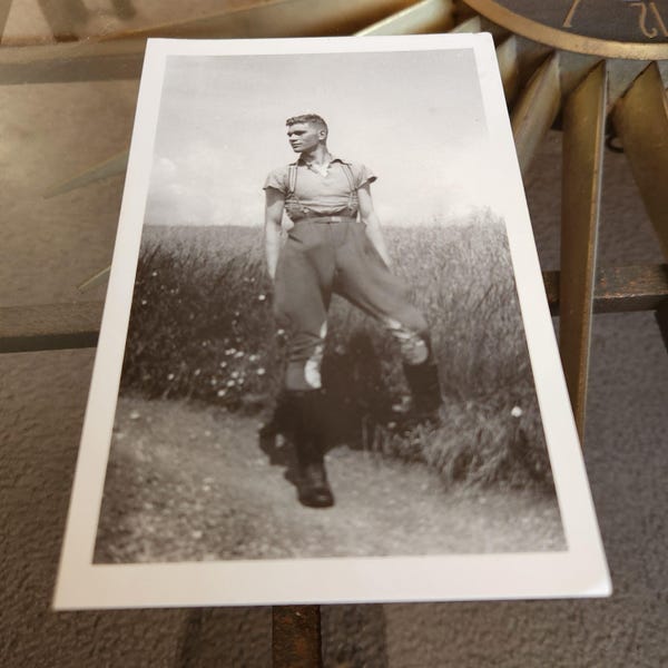 Vtg Postcard Amateur Photo ca. 1920s 30s Repro Montague Glover / James Gardiner / Ralph Hall Monty's Private Pictures Gay Interest Photo B&W