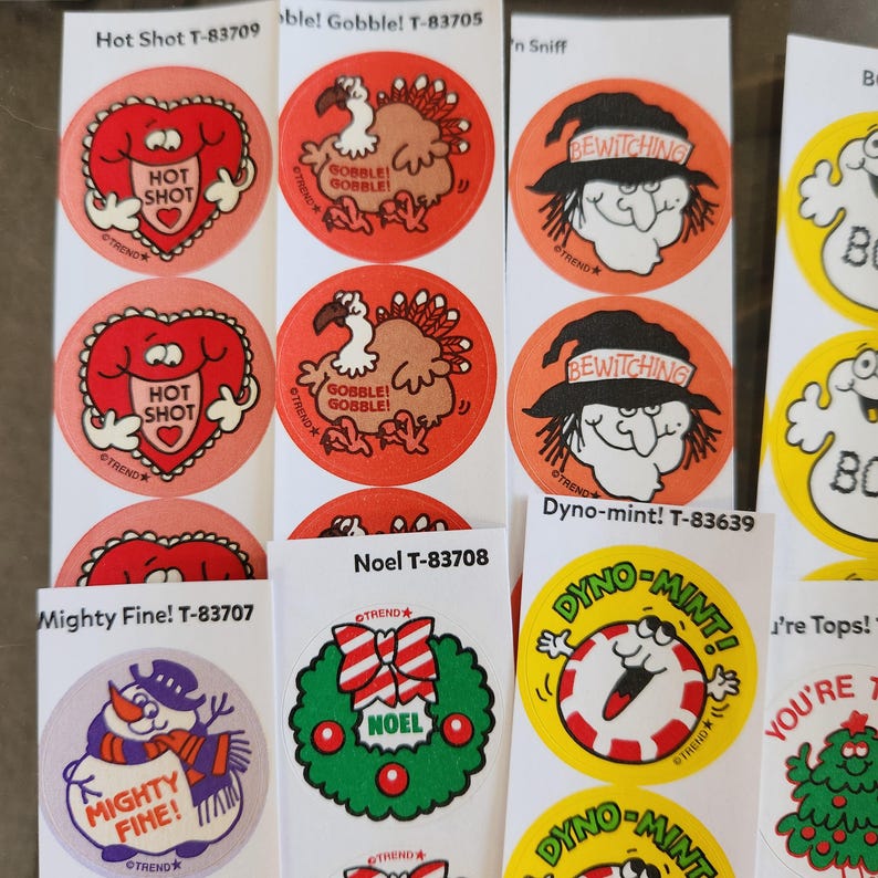10 Strips Retro Trend Matte Scratch N Sniff Stickers Holiday Scented ...
