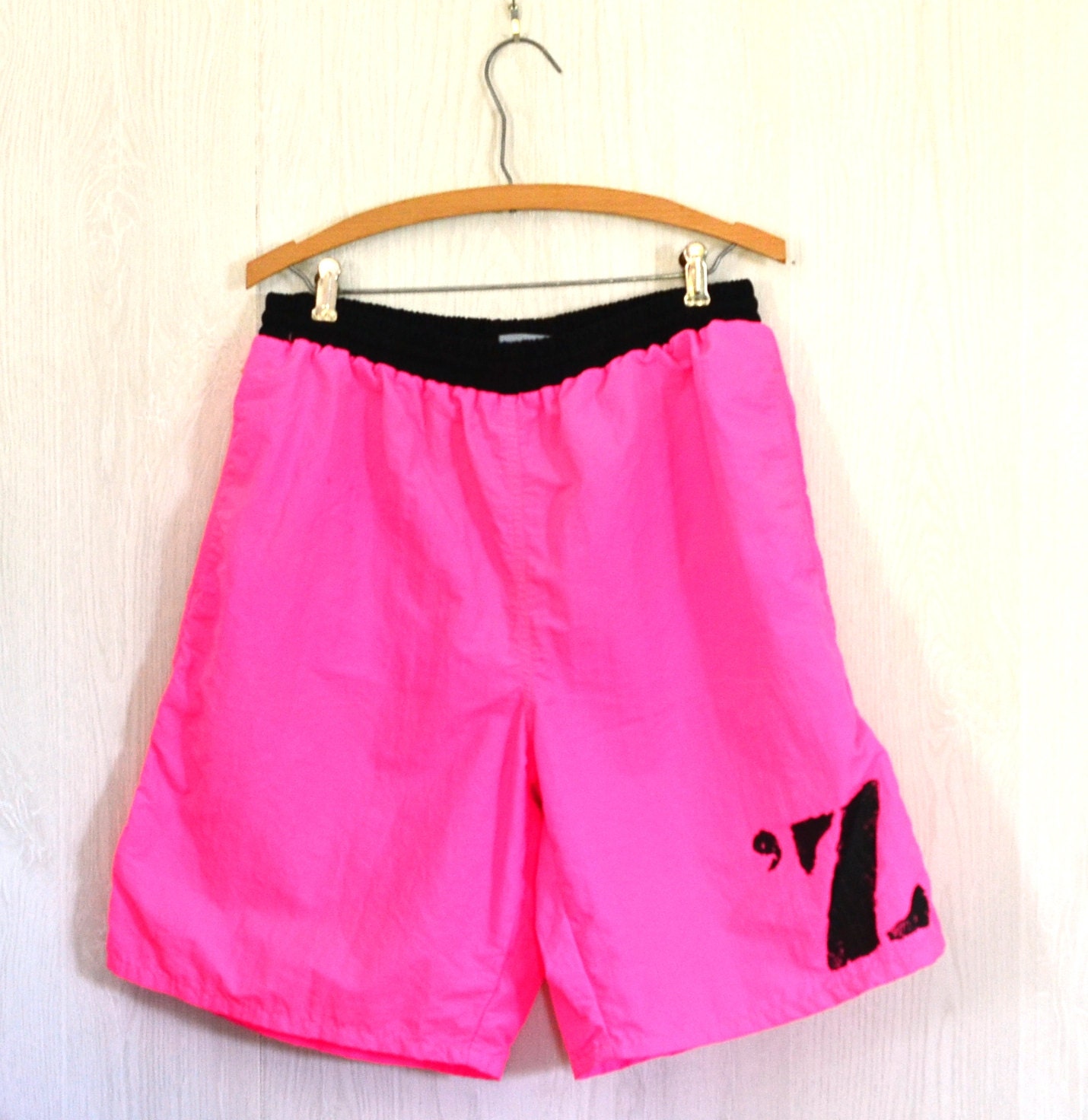 Sz L Jimmy Z Neon Pink Board Shorts Large Men's Colorblock Etsy
