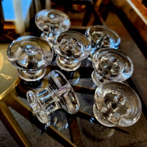 1 x Huge Antique Glass Knob 2" Clear Drawer Pull Old Heavy Replacement Knob for Large Furniture Stunning Hardware Needs Center Bolt 7 Avail