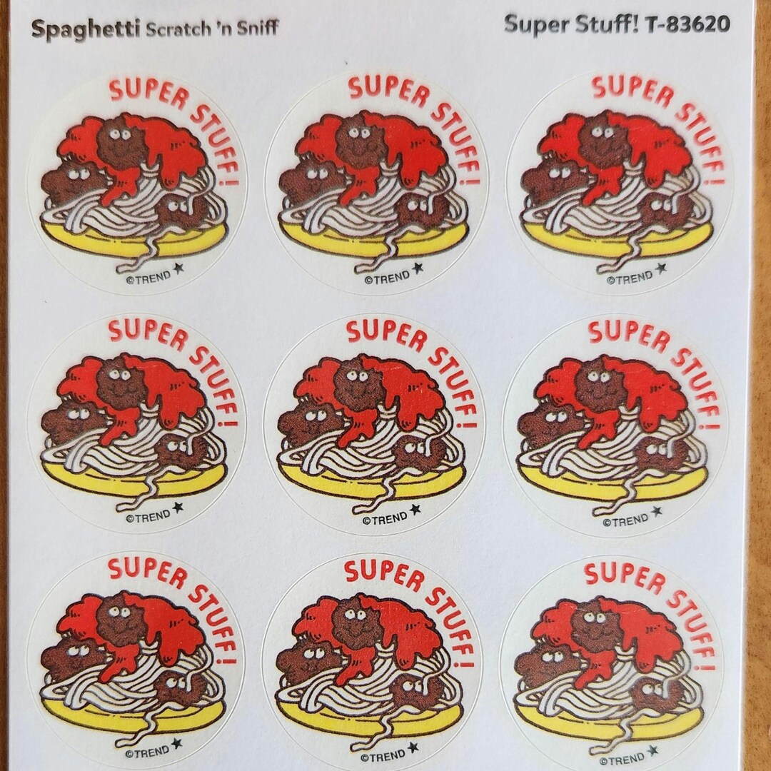 1 X Full Pack / 2 Sheets / Trend Matte Retro Stickers / Spaghetti ...