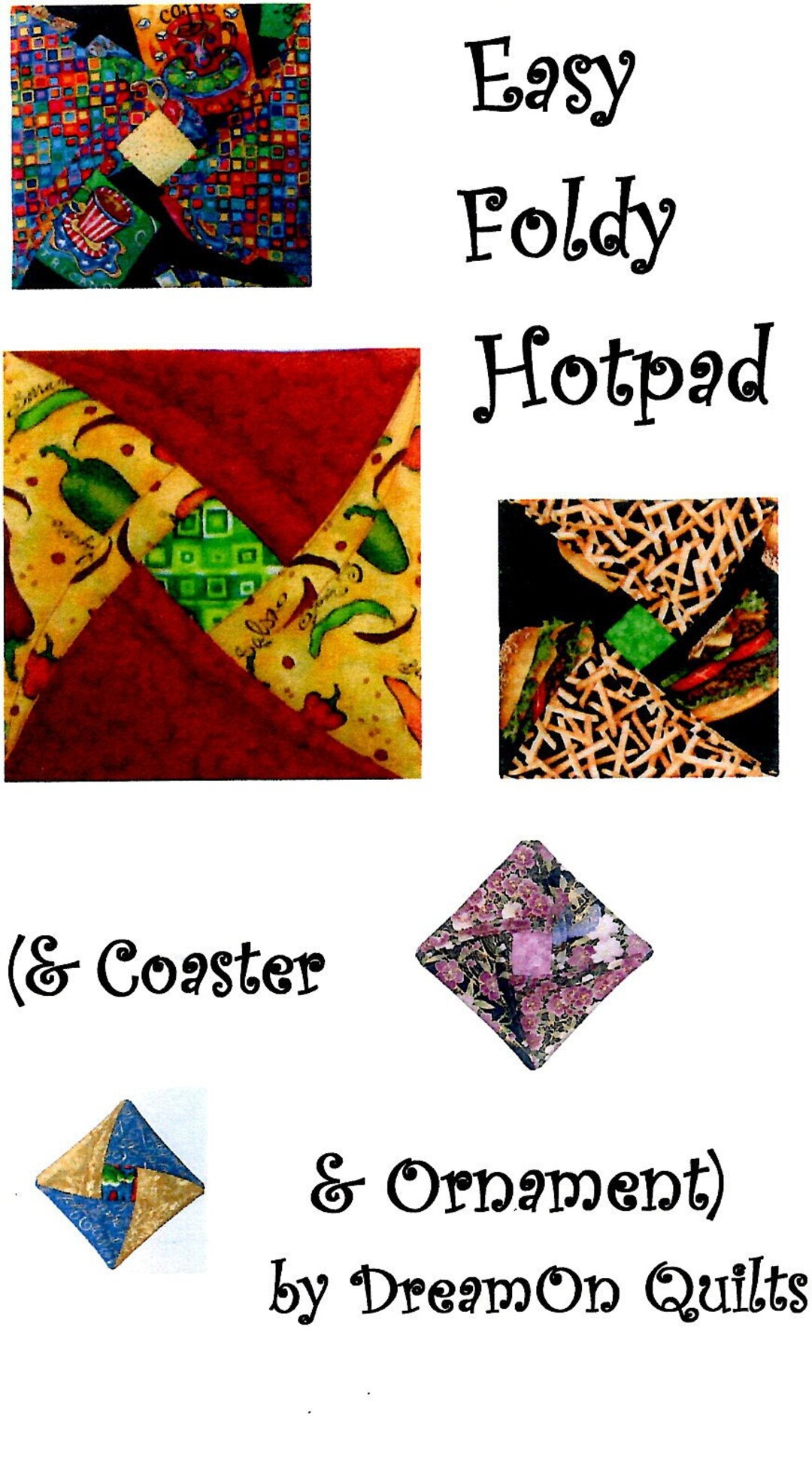 Folded Hotpads Coasters Uncut PATTERN Easy Foldy Hotpad Coaster