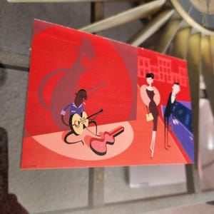 Josh Agle Postcard Emperor's Wife (2002) Wall Art Print Tiny Leaning Art 4 x 5.75" SHAG Midcentury Modern Color Illustration Atomic Tiki MCM