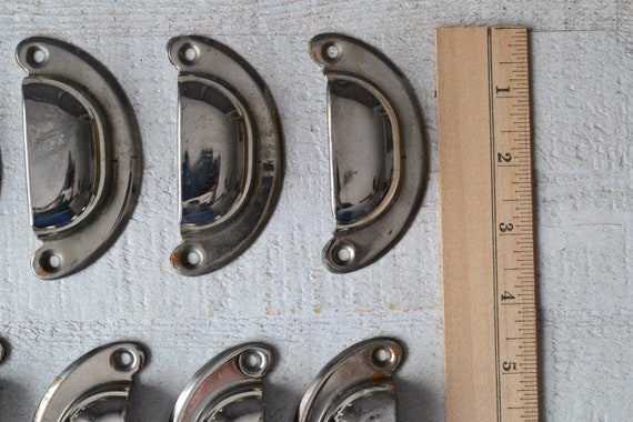 Vintage Antique Silvertone Drawer Cabinet Pull Handle NOS