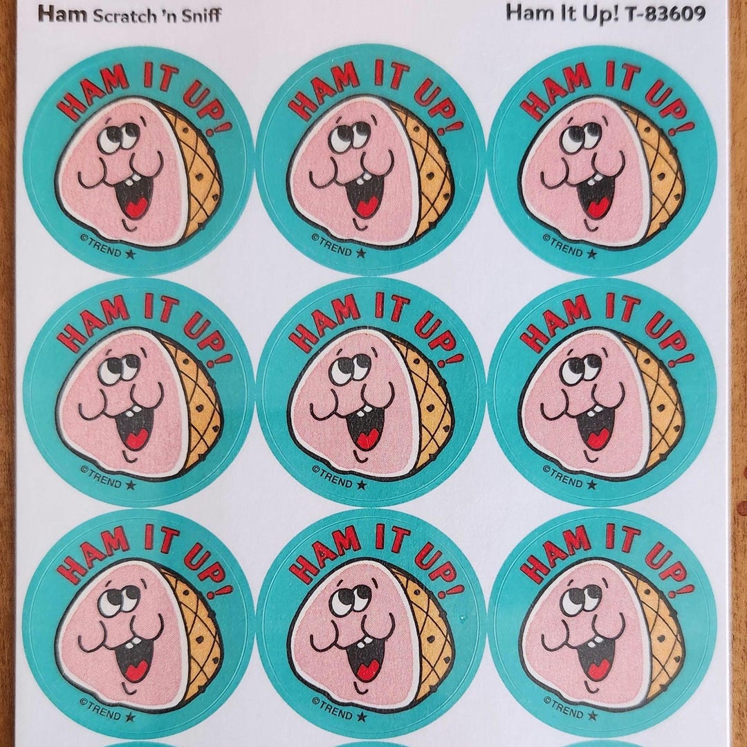 1 X Full Pack / 2 Sheets / Trend Matte Retro Stickers / Ham Scented Ham ...