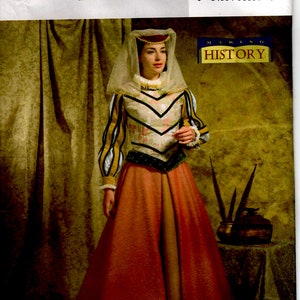 2004 Butterick B4375 Uncut PATTERN Plus Size Women&#39;s Clothing Renaissance Historical Medieval Dress Misses Ren Costume Sz EE 14 16 18 20
