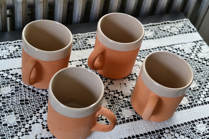 Set of 4 Romertopf Terra Rosa Reco Terra Cotta Mugs Made in Etsy