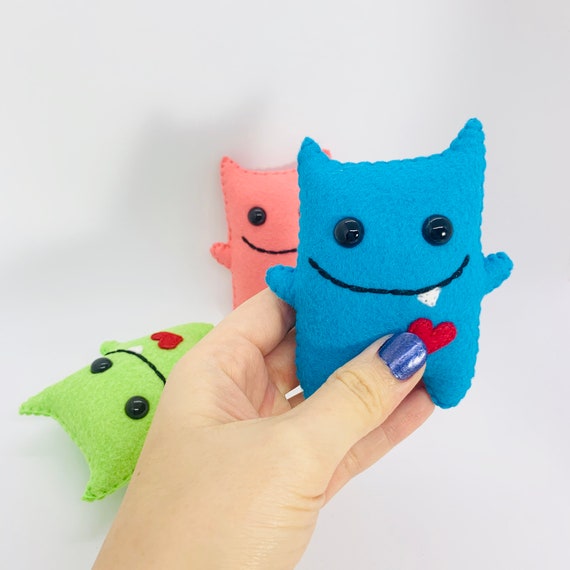 Halloween gift basket stuffer love monster plush felt Etsy