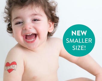 funny gift for mom, mothers day gift for her from son, red heart temporary tattoo, gift for kid, baby photoshoot prop, i love mom SMALL
