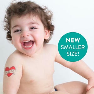 funny gift for mom, mother's day gift for her from son, red heart temporary tattoo, gift for kid, baby photoshoot prop, i love mom SMALL image 1