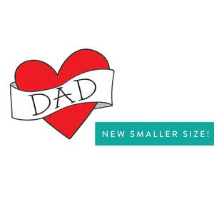 funny father's day gift for him, gift for new dad heart temporary tattoo, first fathers day gift from daughter, kids heart tattoo SMALL image 3