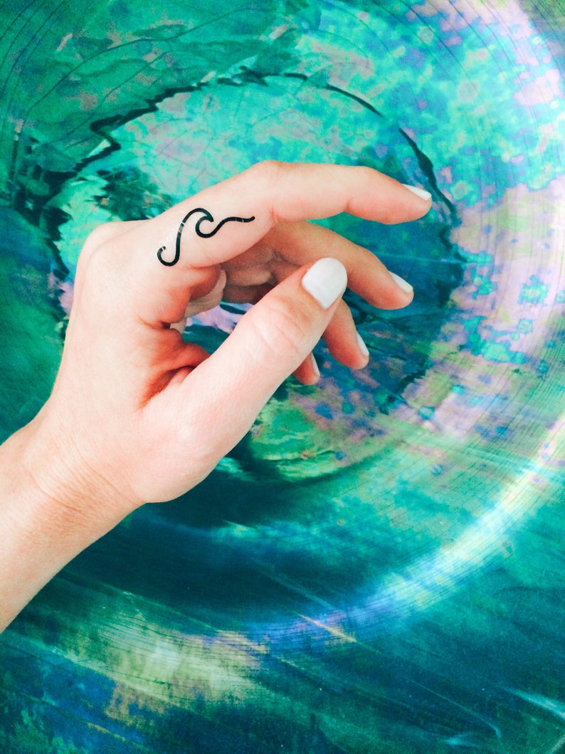 Wave crest temporary tattoos set of 2 fake tattoos beachy Etsy