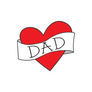 first father's day gift for dad, funny heart temporary tattoo, fake tattoo for kids, photographer photoshoot prop, new dad gift SMALL image 8