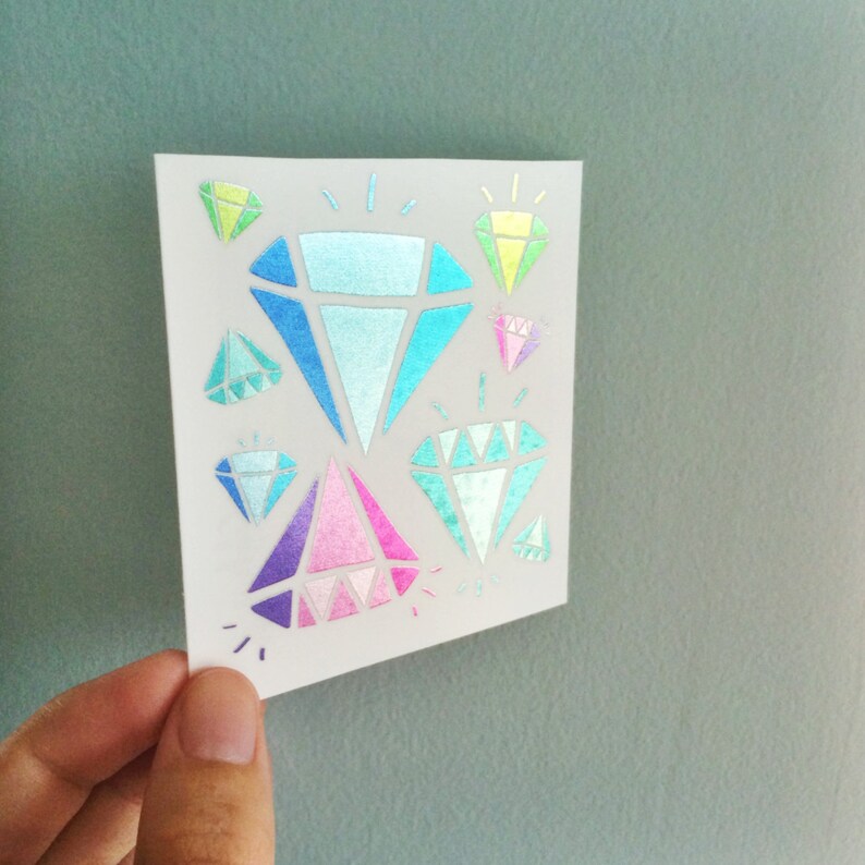 diamond tattoos mother's day gift pastel gem temporary image 1