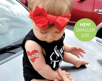 father's day gift for dad, kids temporary tattoo, funny heart tattoo, gift from daughter, fake tattoo for children's photoshoot prop SMALL