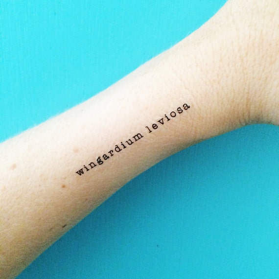 magic spell tattoos harry potter temporary tattoos wingardium Etsy