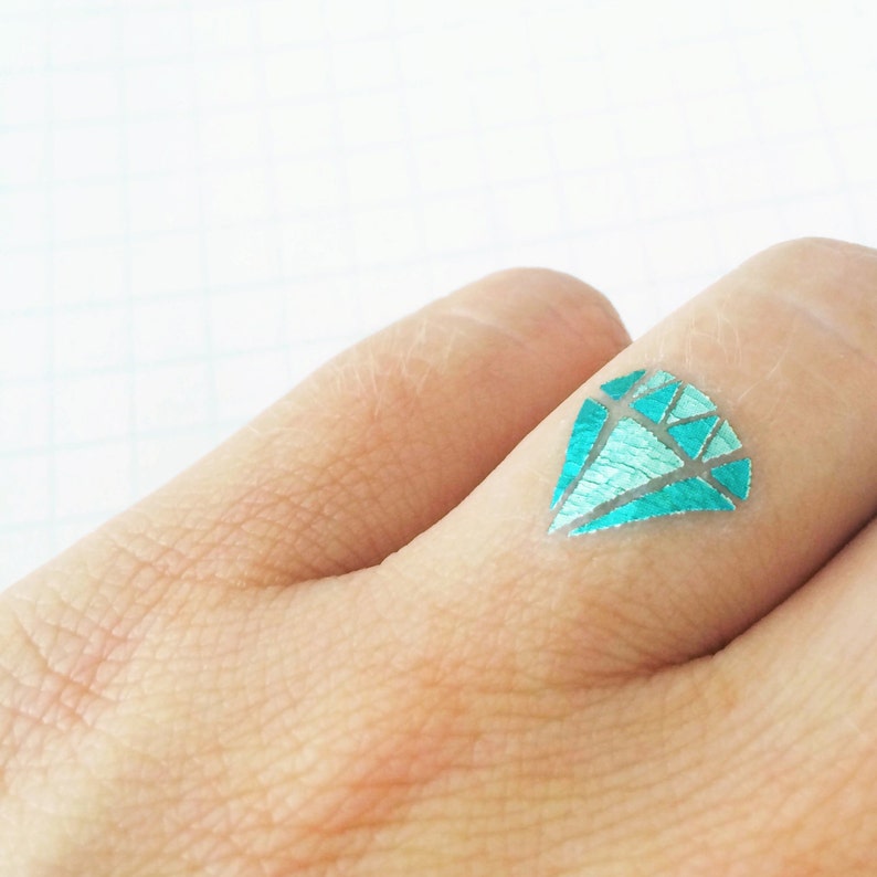 diamond tattoos mother's day gift pastel gem temporary image 3