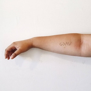 religious tattoo, god is greater than highs and lows, christian temporary tattoo, fake tattoo, simple tattoo, inspirational faith tattoo 2 image 2