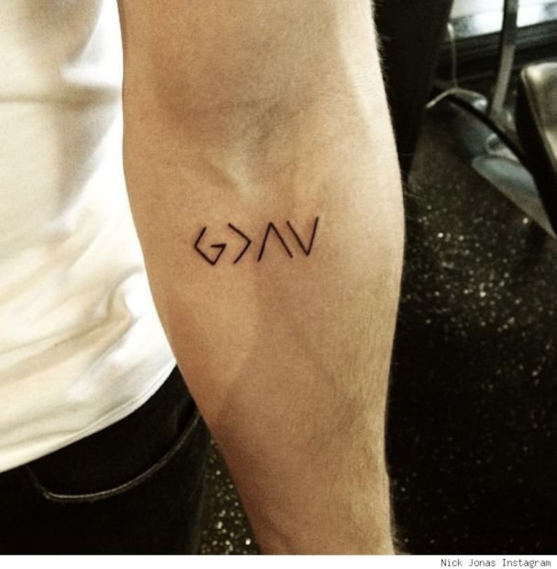 religious tattoo, god is greater than highs and lows, christian temporary tattoo, fake tattoo, simple tattoo, inspirational faith tattoo 2 image 3