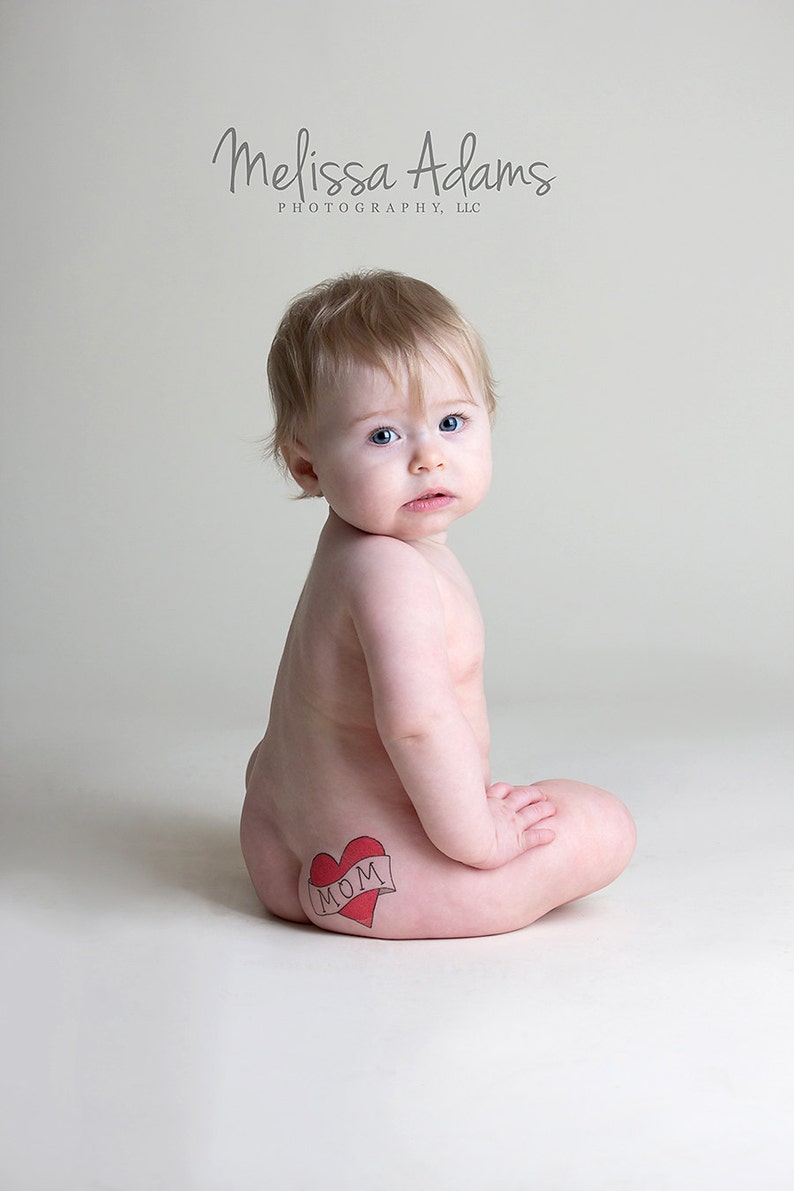 mothers day gift for mom, temporary tattoo for girls, mom heart tattoo, gift for her, kids fake tattoo, red heart mum tattoo for children image 4