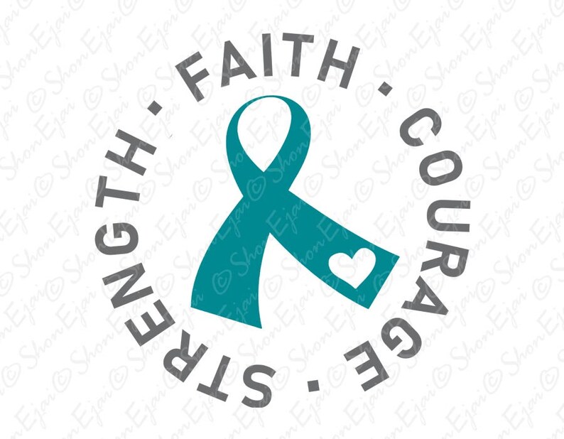 Ovarian Cancer Svg Cervical Cancer Teal Cancer Svg Cancer | Etsy