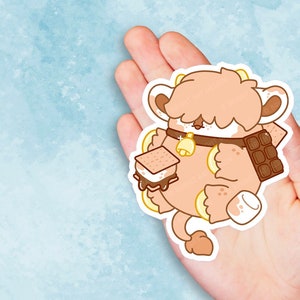 Mallow the Smores Cow Nugget - Cute Kawaii Vinyl Sticker | Laptop Sticker |  Water bottle Sticker | Waterproof Sticker Decal | Gift