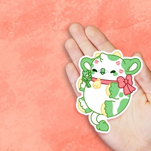 Smooch the Mistletoe Cow Nugget - Cute Kawaii Vinyl Sticker | Laptop Sticker |  Water bottle Sticker | Waterproof Sticker Decal | Gift