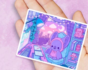 Lofi Bright Bat - Cute Kawaii Vinyl Sticker | Laptop Sticker |  Water bottle Sticker | Waterproof Sticker Decal | Gift