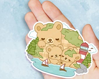 Sleeping Bear Sand Dunes Lake Michigan Park - Cute Vinyl Sticker | Laptop Sticker |  Water bottle Sticker | Waterproof Sticker Decal | Gift