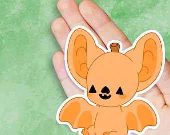Jackolantern Pumpkin Bat - Cute Kawaii Vinyl Sticker | Laptop Sticker |  Water bottle Sticker | Waterproof Sticker Decal | Gift