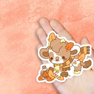 Waffle the Maple Cow - Cute Kawaii Vinyl Sticker | Laptop Sticker |  Water bottle Sticker | Waterproof Sticker Decal | Gift