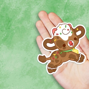 Gumdrop the Gingerbread Cow- Cute Kawaii Vinyl Sticker | Laptop Sticker |  Water bottle Sticker | Waterproof Sticker Decal | Gift