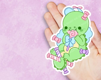 Candy Crocodile - Cute Kawaii Vinyl Sticker | Laptop Sticker |  Water bottle Sticker | Waterproof Sticker Decal | Gift