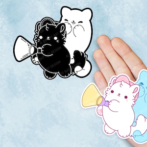 Ghost Hunter Cat - Cute Kawaii Vinyl Sticker | Laptop Sticker |  Water bottle Sticker | Waterproof Sticker Decal | Gift