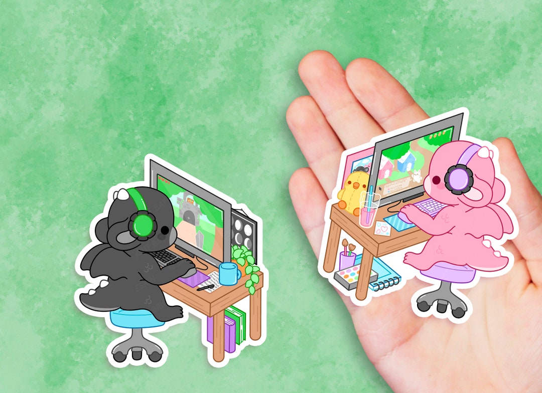 PC Gamer Dragons - Cute Kawaii Vinyl Sticker | Laptop Sticker | Water ...