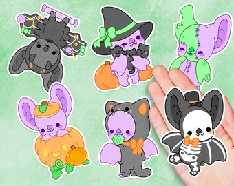 Halloween Bright Bat - Cute Kawaii Vinyl Set - Sticker | Laptop Sticker |  Water bottle Sticker | Waterproof Sticker Decal | Gift