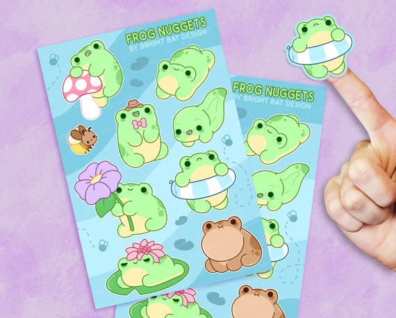 100pcs Frog Mini Stickers Cute Aesthetic Waterproof Sticker for  Laptop,Guitar,Skateboard,Luggage,HydroFlasks, Gift for Frog Lovers Birthday  Party