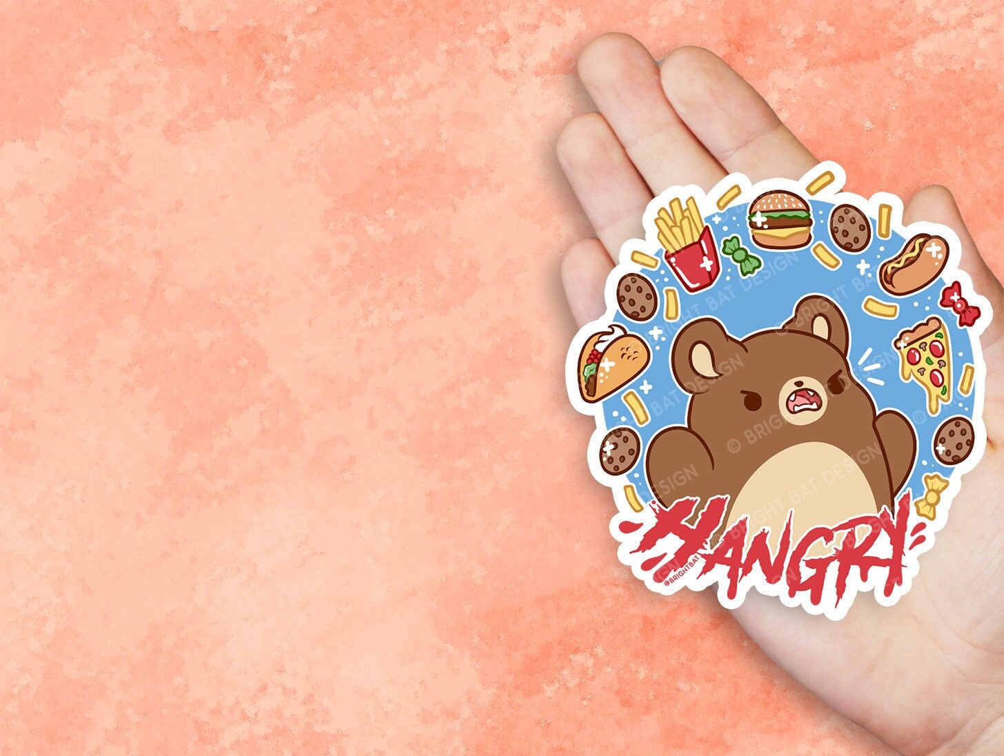Kawaii Hangry Bear Nugget Vinyl Sticker