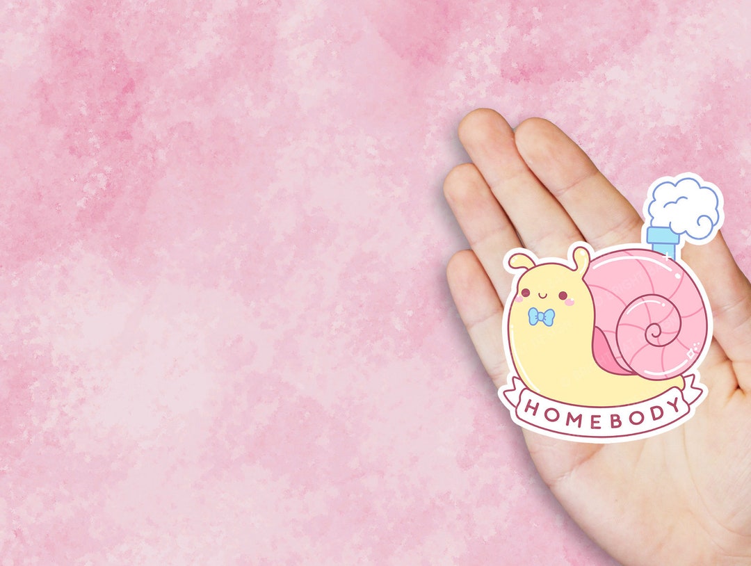 Homebody Snail - Cute Kawaii Vinyl Sticker | Laptop Sticker | Water ...
