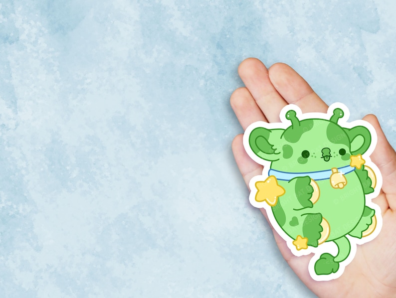 Orbit the Alien Cow Nugget - Cute Kawaii Vinyl Sticker | Laptop Sticker ...