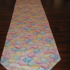 Reversible table runner EASTER & 4TH of JULY 100% cotton 3040 long pretty pastel eggs with bright fireworks-perfect for Rv or small space image 2