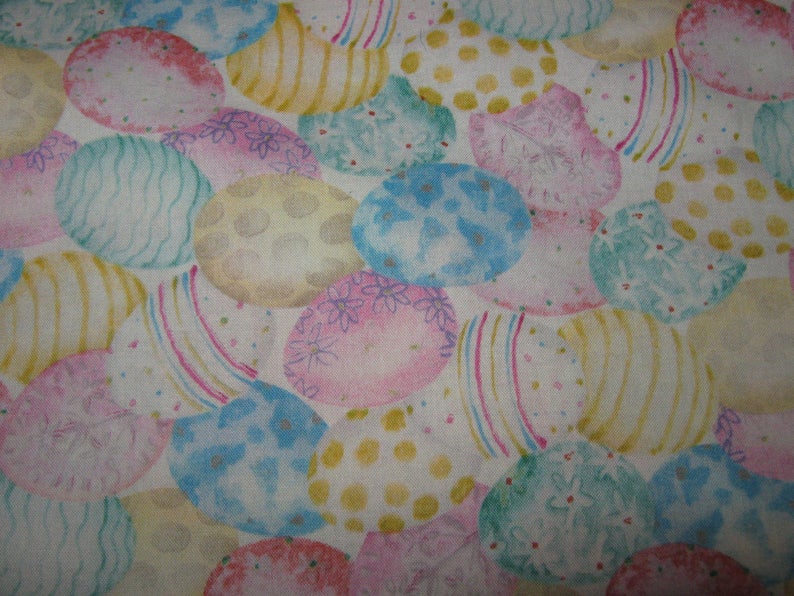 Reversible table runner EASTER & 4TH of JULY 100% cotton 3040 long pretty pastel eggs with bright fireworks-perfect for Rv or small space image 3