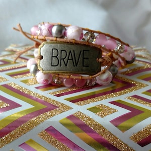 Brave Wrap Bracelet - Breast Cancer Awareness