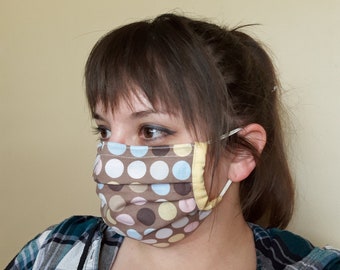 Gesichtsmaske – 2-lagig, plissiert, Filtertasche, Nasendraht, waschbar