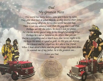 Firefighter poem | Etsy