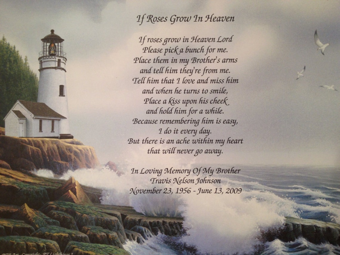 Memory of Brother Sympathy Gift Condolence Gift Memorial Etsy