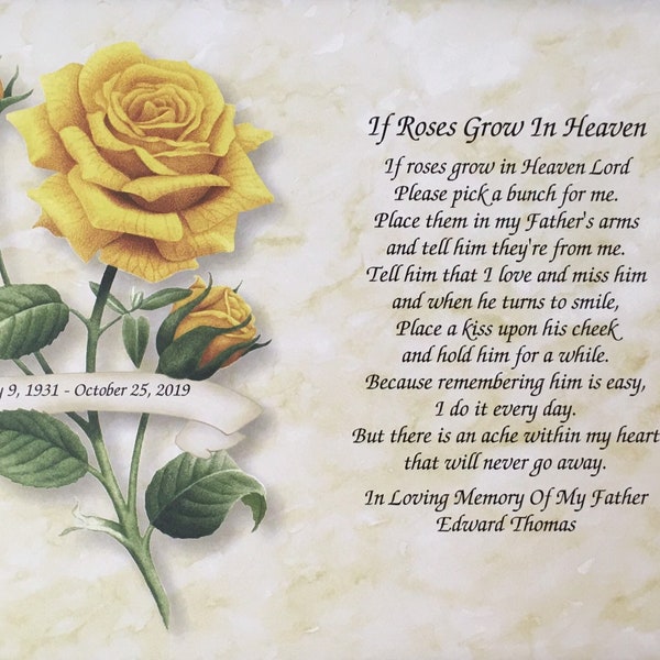 Memorial Poem Etsy