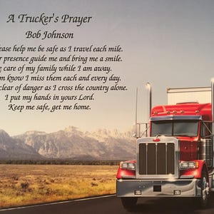 Truck Driver Gifts, A Trucker&#39;s Prayer, Trucker Gift, 18 Wheeler Birthday Gift, Personalized Gifts, Sentimental Gift, Father&#39;s Day Gifts