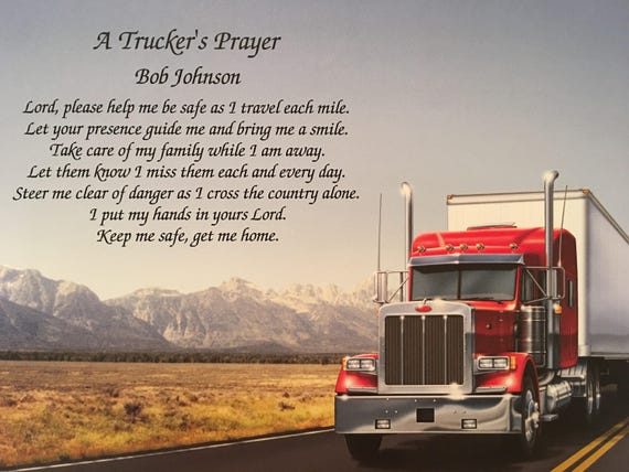Truck Driver Gifts, A Trucker's Prayer, Trucker Gift, 18 Wheeler